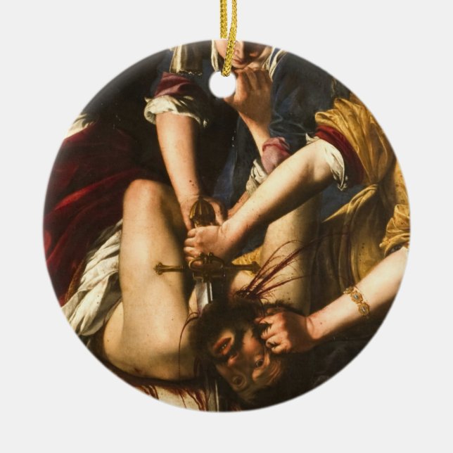 Judith Slay Holofernes - Artemisia Gentileschi Julgransprydnad Keramik (Framsidan)