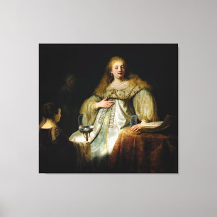 Judith vid Holofernes banquet av Rembrandt Canvastryck