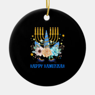 Judnicorn Jewish Unicorn Chanukah Lycklig Hanukkah Julgransprydnad Keramik