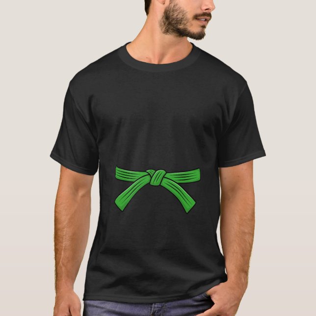 Judo Bälte Grönt Bälte Judo 3Th Kyu Obi, Jiu-Jitsu T Shirt (Framsida)
