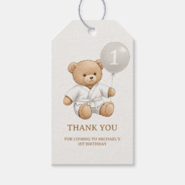 "Judo Bear’s First Belt" – 1st Birthday White Belt Presentetikett