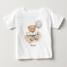 Judo Bear Turns One" – 1st Birthday【Black-belt】 T Shirt