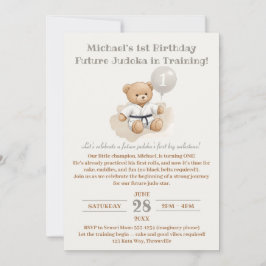 "Judo Bear Turns One" – 1st Birthday  Inbjudningar