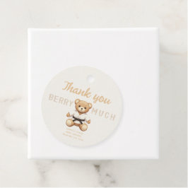 Judo Black Belt Bear Baby Shower Collection Gåvor Etiketter
