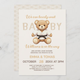 Judo Black Belt Bear Baby Shower Collection  Inbjudningar
