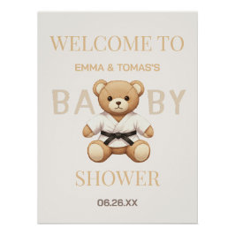 Judo Black Belt Bear Baby Shower Collection  Perfect Poster