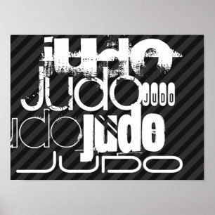 Judo; Black & Mörk Grått Rand Poster