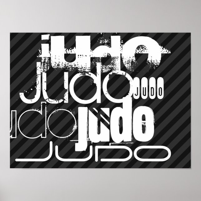 Judo; Black & Mörk Grått Rand Poster (Framsidan)