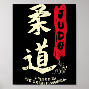 Judo Cool Japanskt Symbol Judoka Kampsport Poster