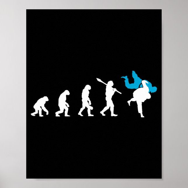 Judo Evolution Cool Judoka Retropresent Poster (Framsidan)