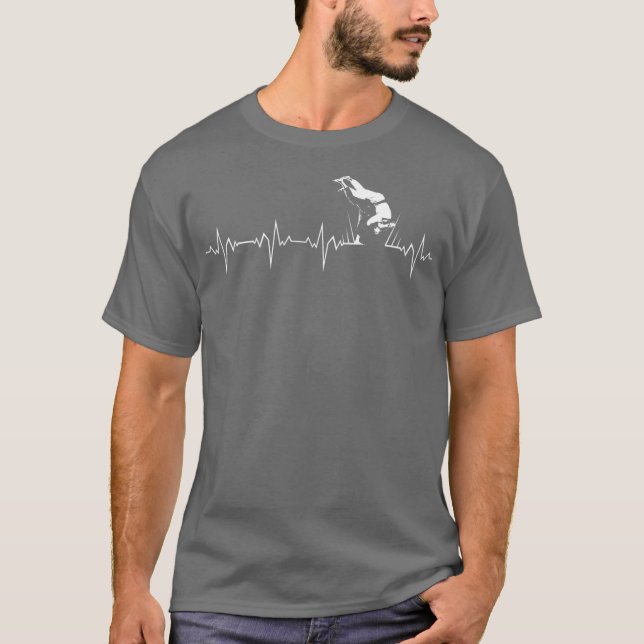 Judo fighter pulse EKG karate martial T Shirt (Framsida)