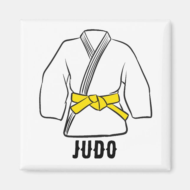 Judo Gult Bälte Promotion Firande Magnet (Framsidan)