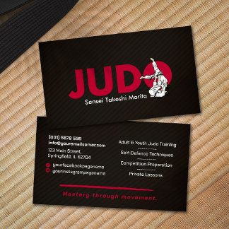 Judo instructor - Kanji and Judoka  Visitkort
