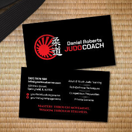 Judo instructor - Kanji and Rising Sun Visitkort
