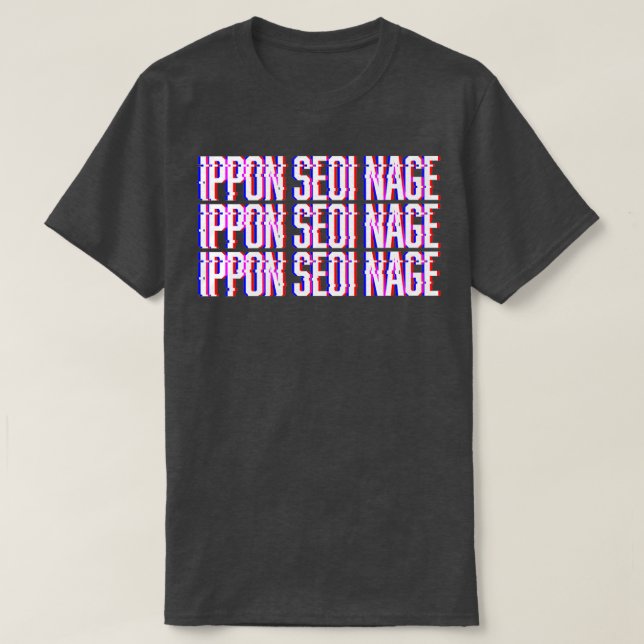 Judo Ippon Seoi Nage Glitch Gear T Shirt (Design framsida)