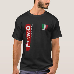 Judo Italien italian flagga Judoka Dojo Martial ar T Shirt