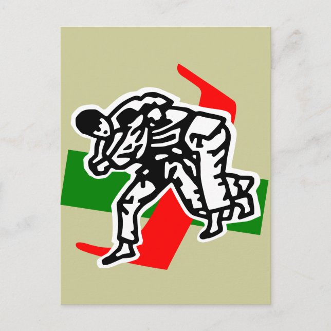 judo ju jitsu vykort (Framsida)