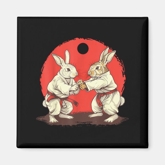 Judo Kanin Bunny Natur Kickboxning Taekwondo Magnet (Framsidan)