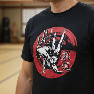 Judo Kanji och Rising Sun Throw - kampsport T Shirt