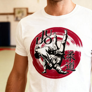 Judo Kanji och Rising Sun Throw - kampsport T Shirt