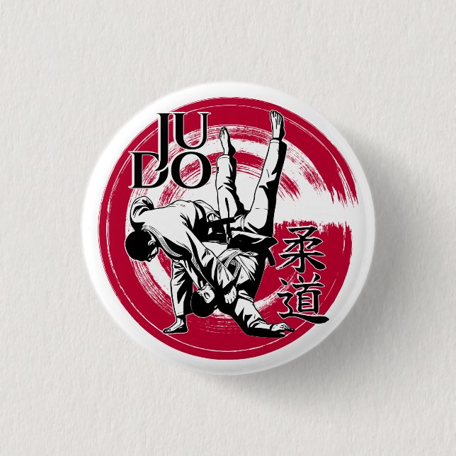 Judo Kanji och Rising Sun Throw  Knapp (Framsida)