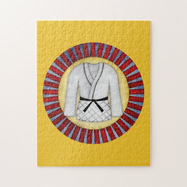Judo Karate Martial Arts Jigszle Puzzle Black Bält Pussel (Vertikal)