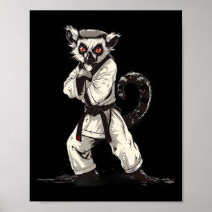 Judo Lemur Natur Kickboxning Taekwondo Kampkonst Poster