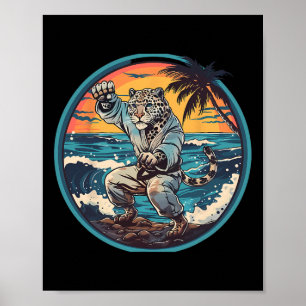 Judo Leopard Natur Kickboxning Taekwondo Kampsport Poster