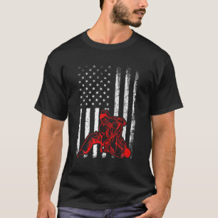 Judo Martial Art Älskare Retro American Flagga Jud T Shirt