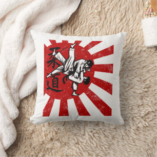 Judo Martial Arts Japansk Vintage Retro Design Kudde