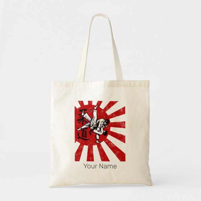 Judo Martial Arts Japansk Vintage Retro Design Tygkasse (Framsidan)