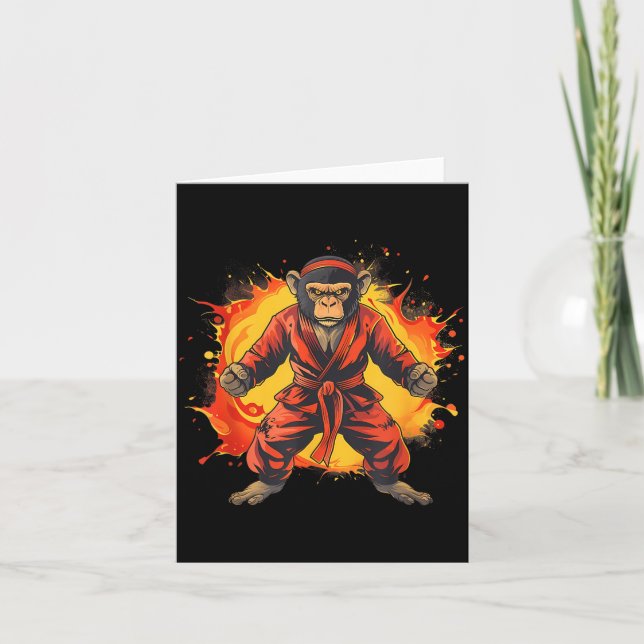 Judo Monkey Taekwondo Kung Fu Judo Monkey Älskare Kort (Framsida)
