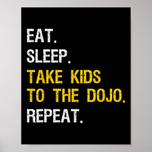 Judo Pappa tar barn till Dojo Funny Karate Mamma Poster