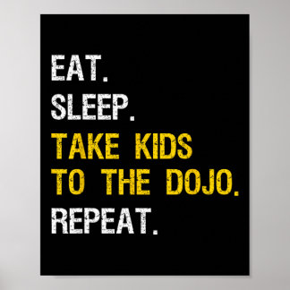 Judo Pappa tar barn till Dojo Funny Karate Mamma Poster