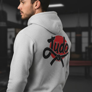 Judo-penselskrift och svart bälte – Uppgående sol T Shirt