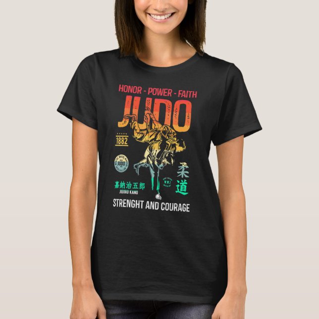 Judo Retro Tee Japansk Martial Art Wrestling Judo (Framsida)