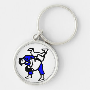 Judo Rund Silverfärgad Nyckelring