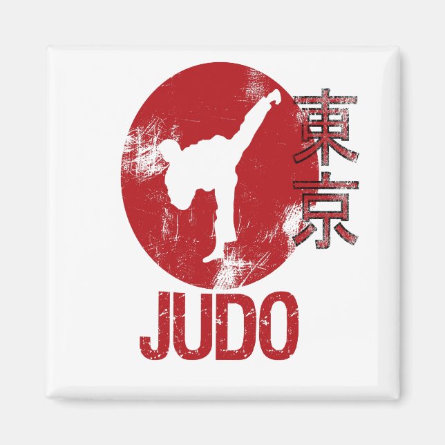Judo Sport Japansk estetisk Tokyo Flagga Gift Magnet (Framsidan)
