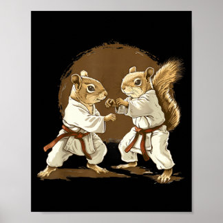 Judo Squirrel Kickboxning Taekwondo Kung Fu Kampko Poster