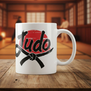 Judo - Svart bälte - Uppgående sol Kaffemugg