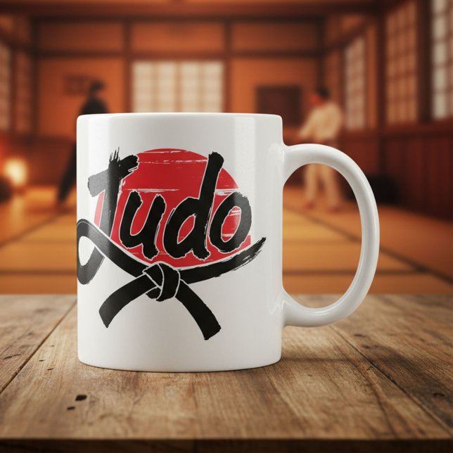 Judo - Svart bälte - Uppgående sol Kaffemugg (Skapare uppladdad)