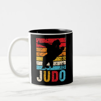 Judo Ura Nage Judoka Retro Sunset Två-Tonad Mugg