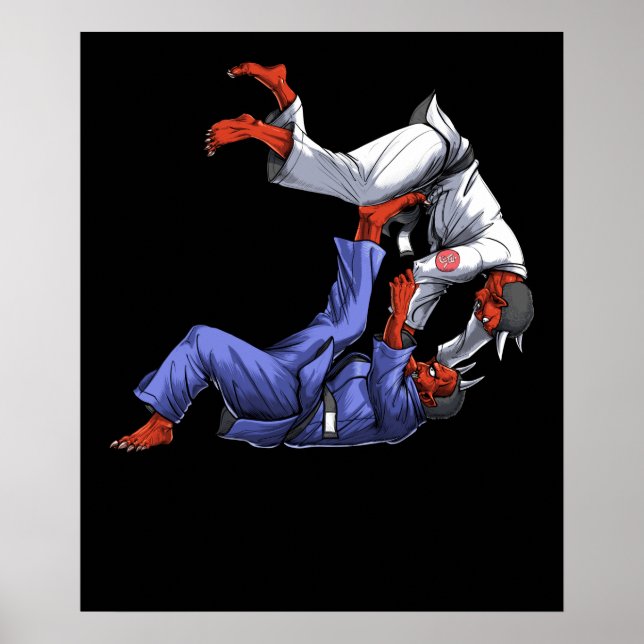 Judo Wrestling Demons Oni Poster (Framsidan)