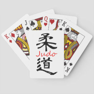 Judocalligraphy som leker kort spel kort