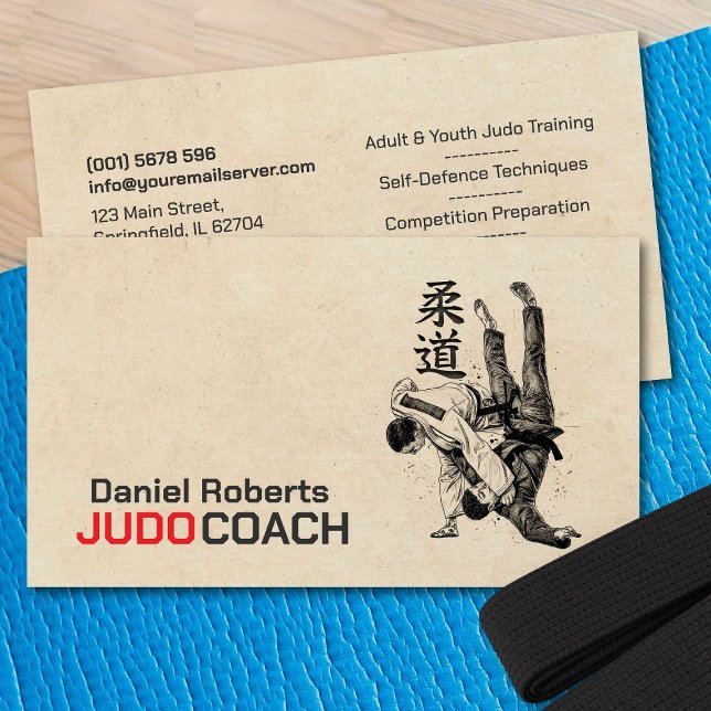 Judoinstruktör - Kanji och Judoka  Visitkort (Skapare uppladdad)