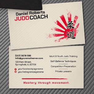 Judoinstruktör - Kanji och Judoka Visitkort