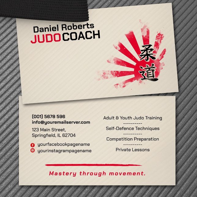 Judoinstruktör - Kanji och Judoka  Visitkort (Skapare uppladdad)