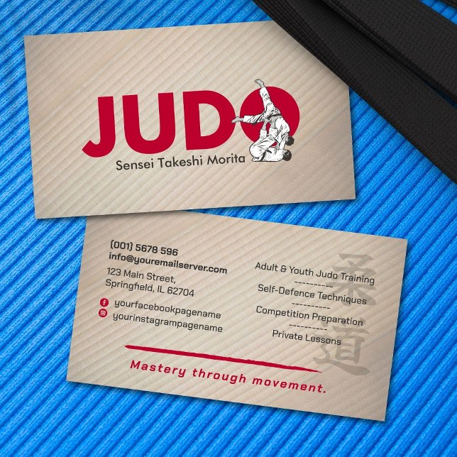 Judoinstruktör - Kanji och Judoka  Visitkort (Skapare uppladdad)
