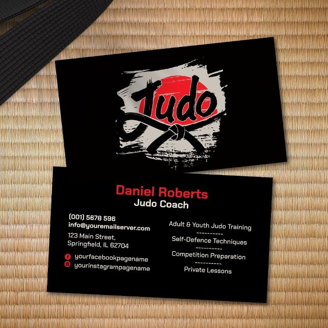 Judoinstruktör - svart bälte och sol visitkort (Skapare uppladdad)
