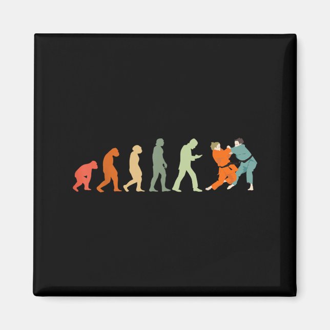 Judoka Taekwondo Karate Aikido Ju-Jutsu Evolution Magnet (Framsidan)